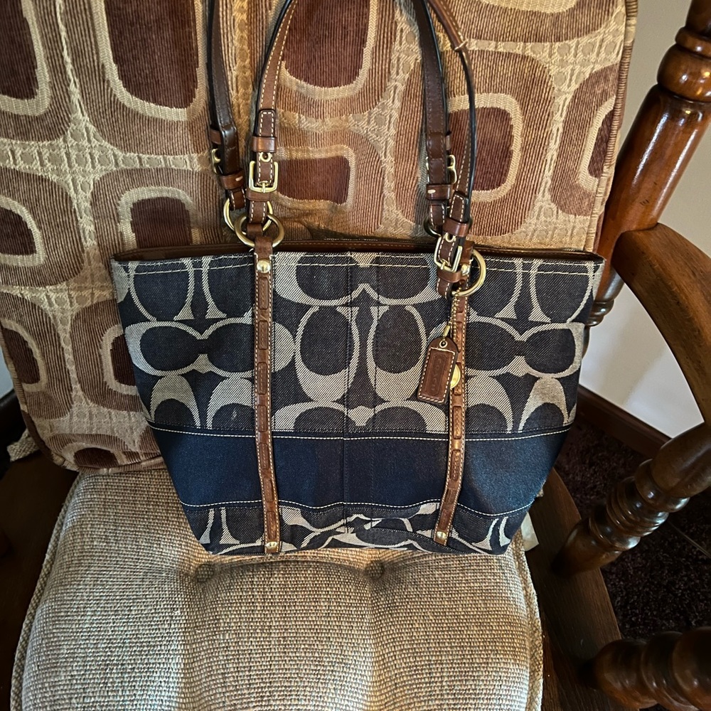 Coach denim tote